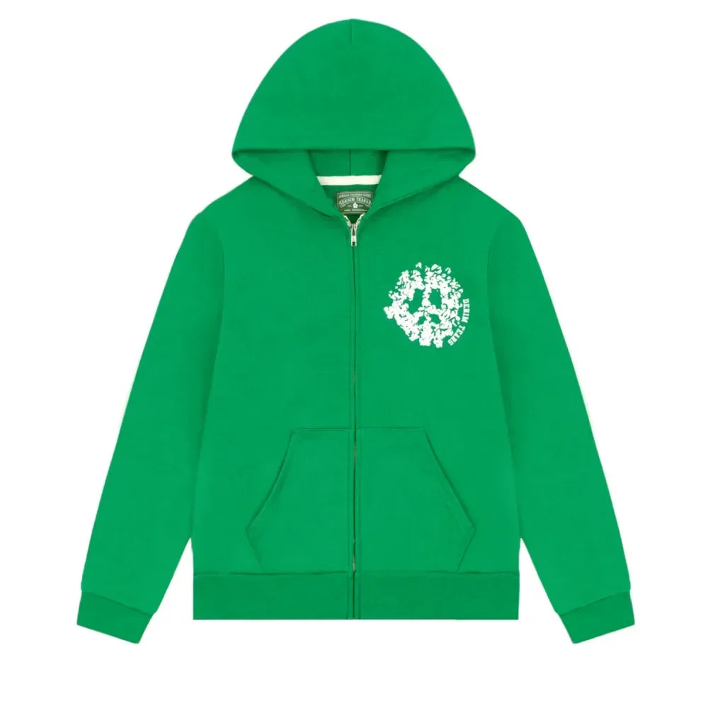 Denim Tears Denim University Zip Hoodie Green - AFV Clothes