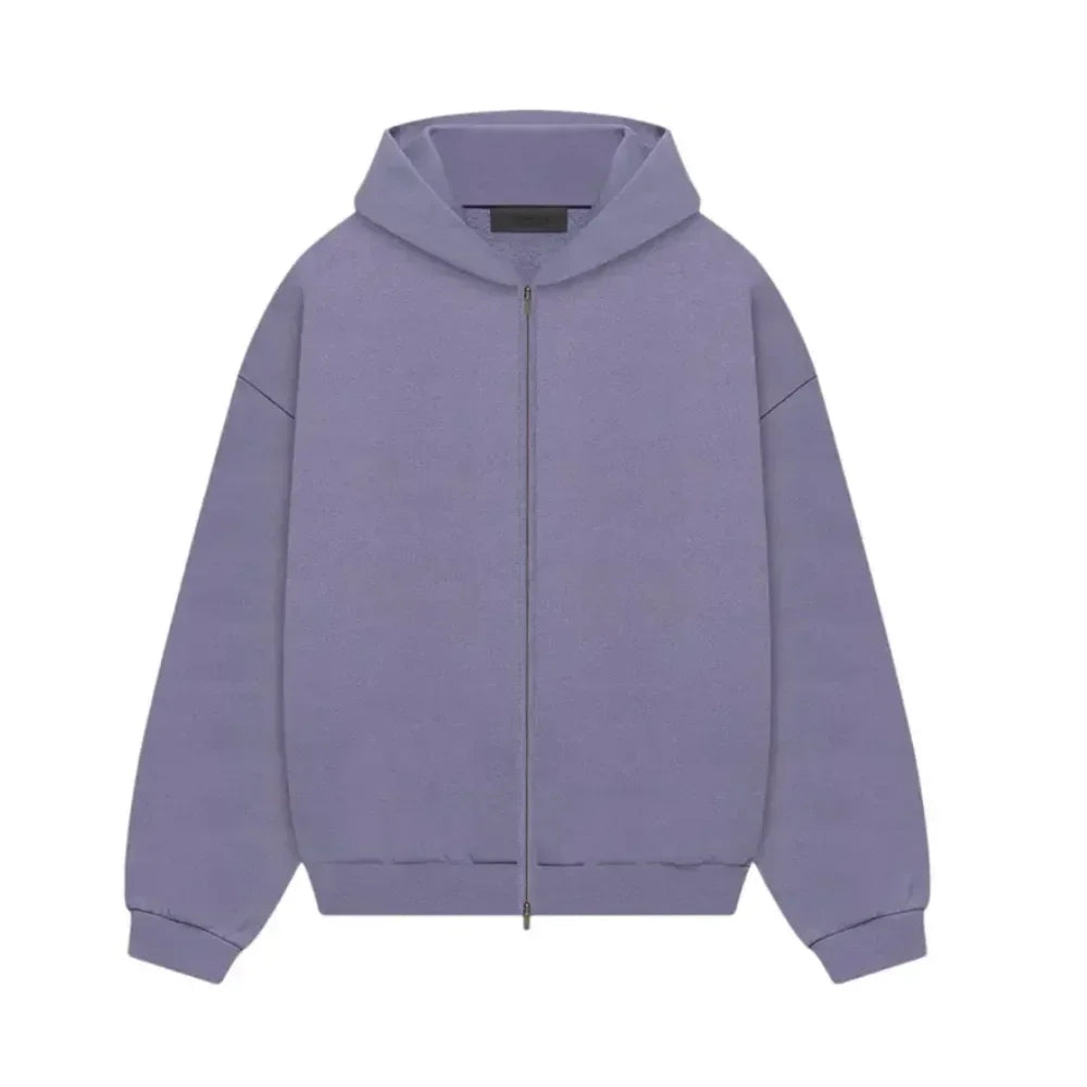 Fear of God Essentials Heavy Fleece Full Zip Hoodie Lavender - AFV Clothes