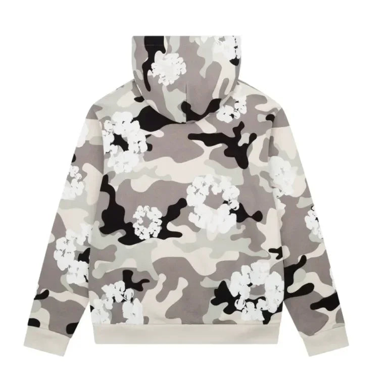 Denim Tears The Cotton Wreath Zip Sweatshirt White Camo - AFV Clothes