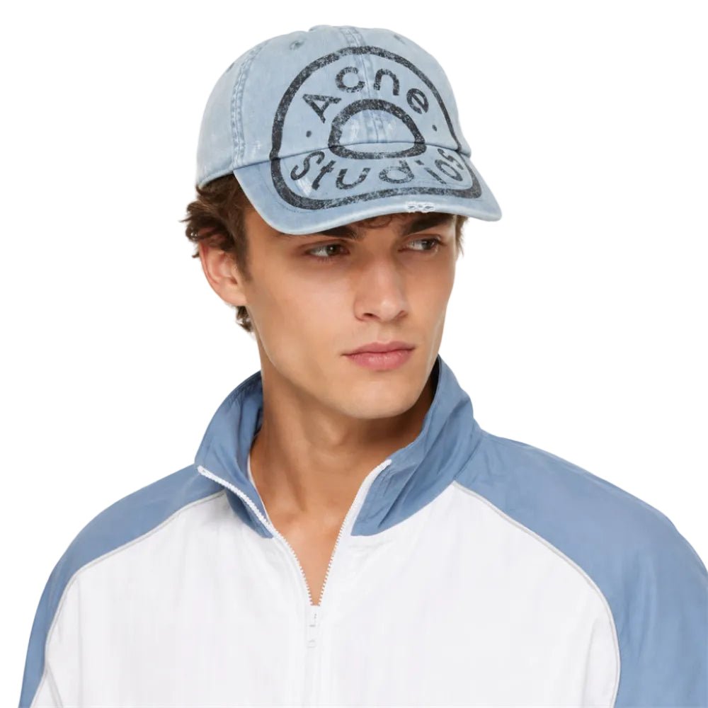 Acne Studios Blue Printed Logo Cap - AFewVibe