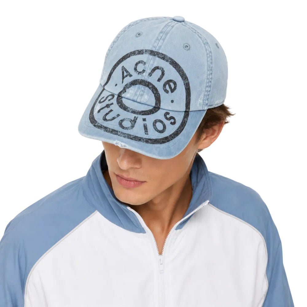 Acne Studios Blue Printed Logo Cap - AFewVibe