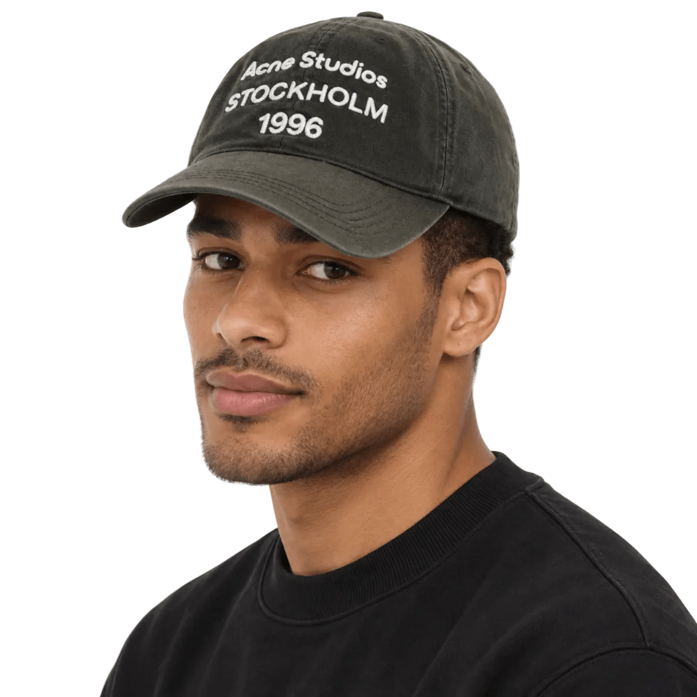 Acne Studios Logo Baseball Cap FW26 Faded Black - AFewVibe