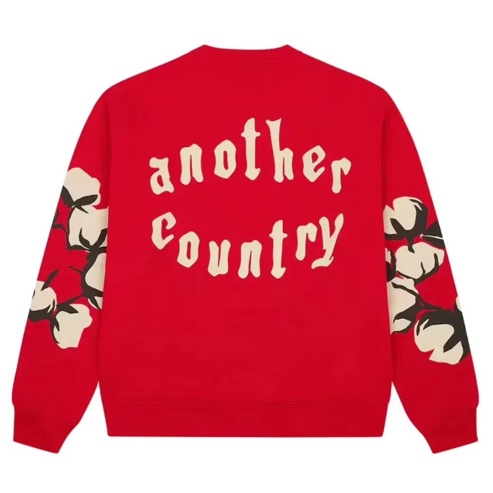 Denim Tears X Cactus Plant Flea Market Cactus Tears Crewneck Red - AFV Clothes