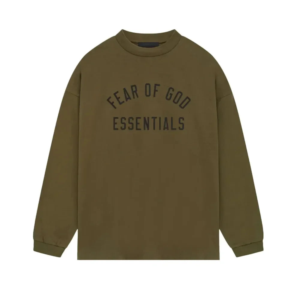 Fear of God Essentials versey LongSleeve Tee Olive - AFV Clothes