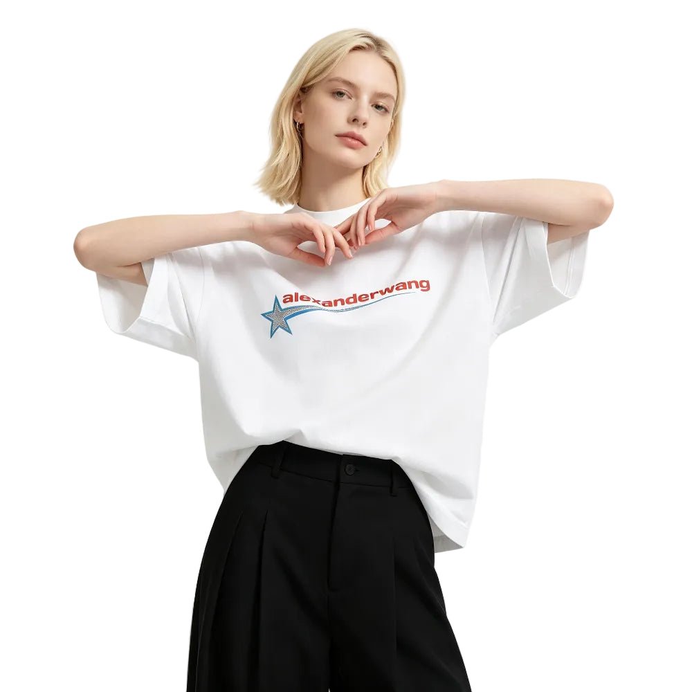 Alexander Wang Boxy Graphic Tee White - Afewvibe