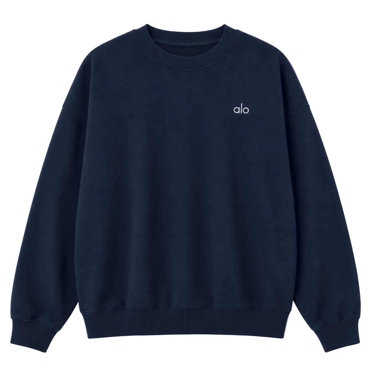 ALO Accolade Crew Neck Pullover Navy | French Terry Sweatshirt