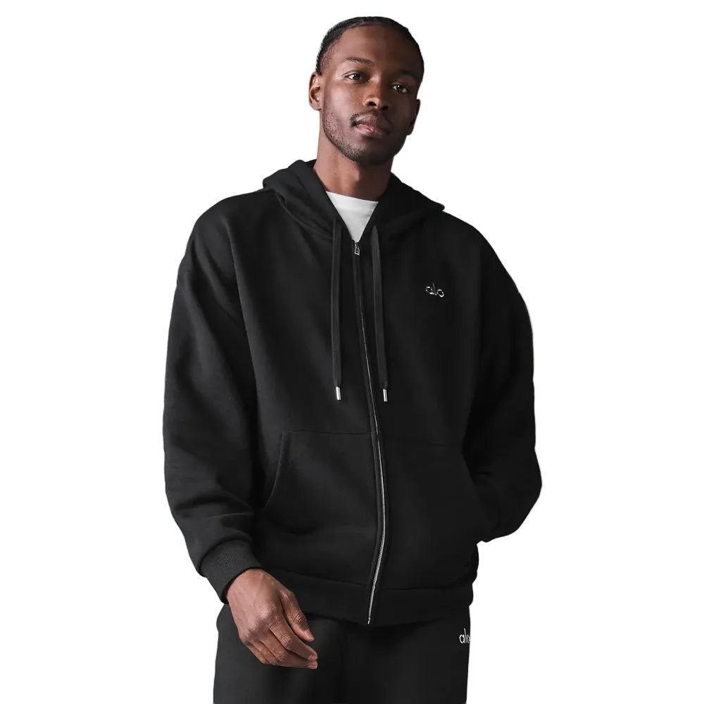 Alo Yoga Accolade Black Zip Up Hoodie - AFewVibe