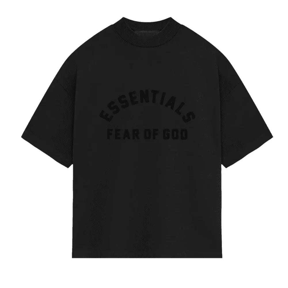 Fear of God Essentials Heavy Jersey Crewneck T-Shirt Jet Black - AFV Clothes