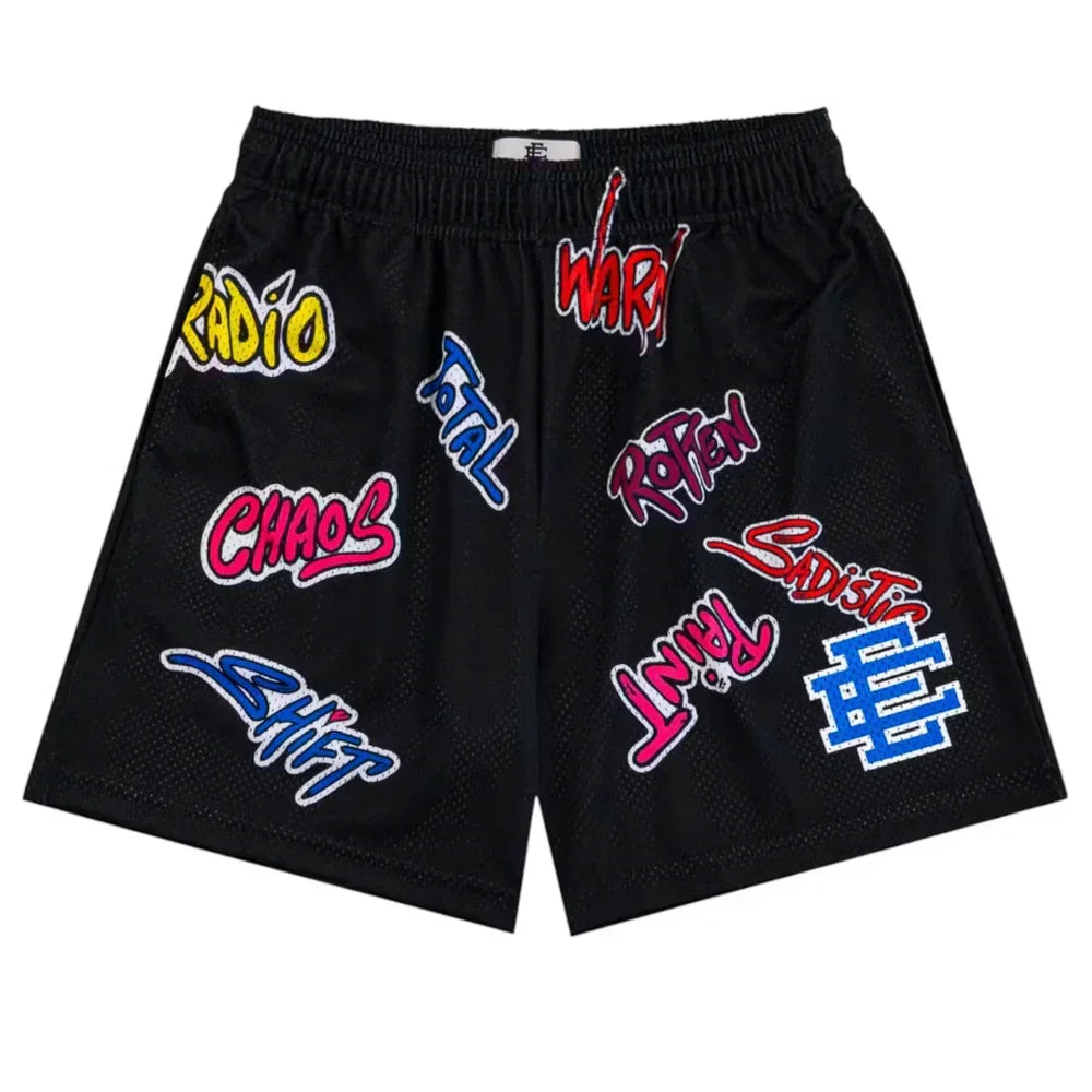 Eric Emanuel x Matty Boy EE Shorts Black/Blue - AFV Clothes