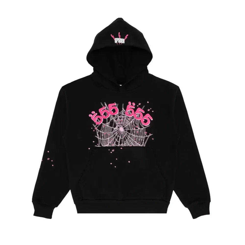 Sp5der Angel Number Hoodie Black - AFV Clothes
