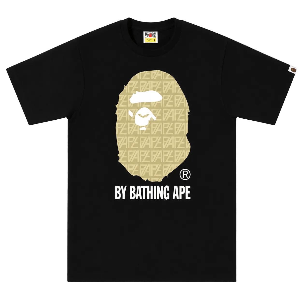 BAPE Logo Monogram By Bathing Ape Tee Black Beige - AFewVibe