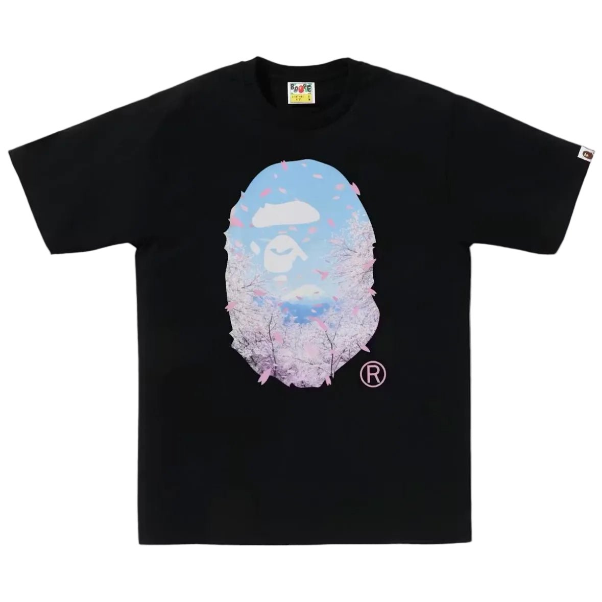 BAPE Sakura Photo Ape Head Tee SS26 Black - AFewVibe