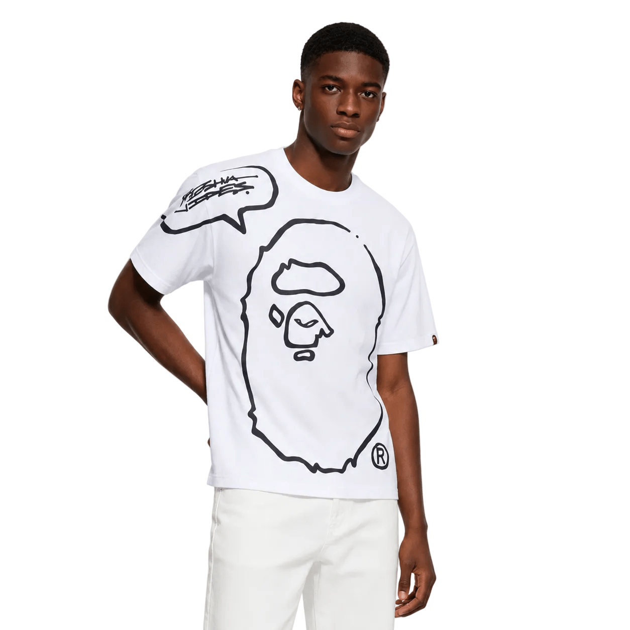 BAPE x Joshua Vides Ape Head Tee White - AFewVibe