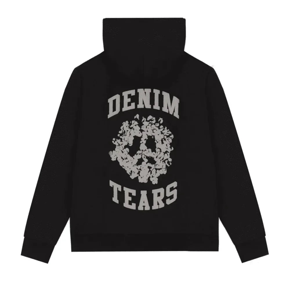 Denim Tears University Zip Hoodie Black - AFV Clothes