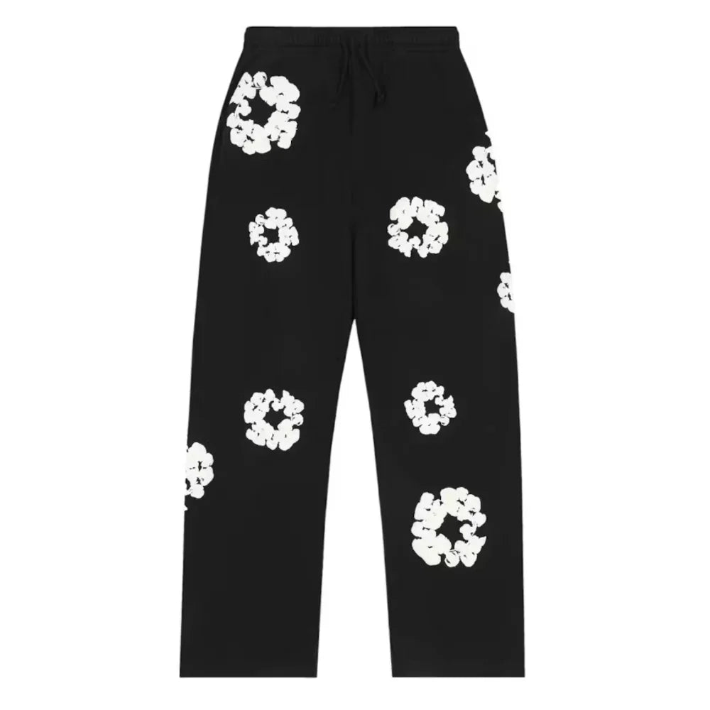 Denim Tears Cotton Wreath Baggy Sweatpants Black