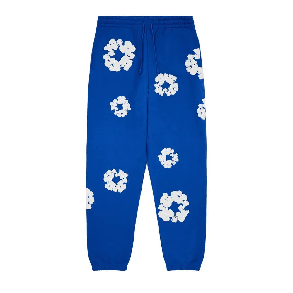 Denim Tears The Cotton Wreath Sweatpants Royal Blue - AFV Clothes