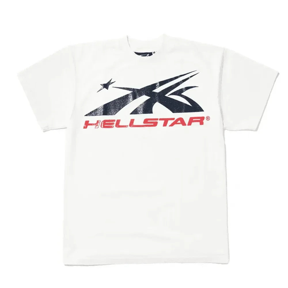 Hellstar Sport Logo Gel T-shirt White/Red - AFV Clothes