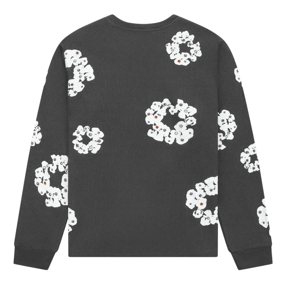 Denim Tears Rhinestone Wreath Thermal Vintage Black - AFV Clothes