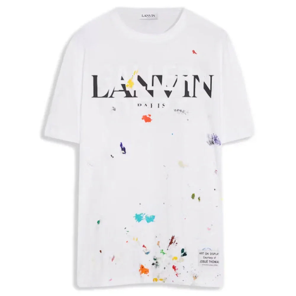 Lanvin x Gallery Dept. Logos Printed T-Shirt With Paint Marks White - AFV Clothes