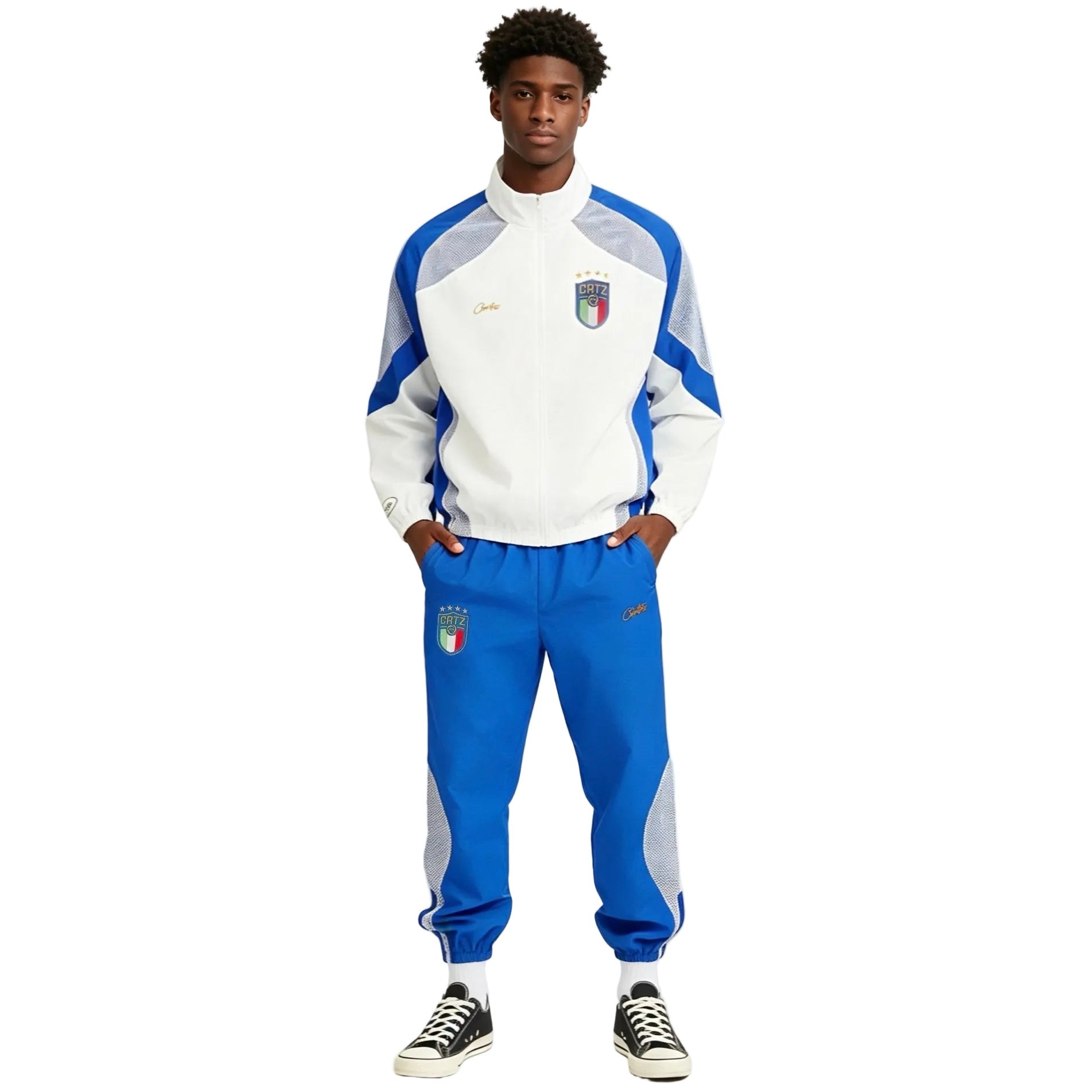 Corteiz Italia Shuku Pant Blue/White - AFewVibe
