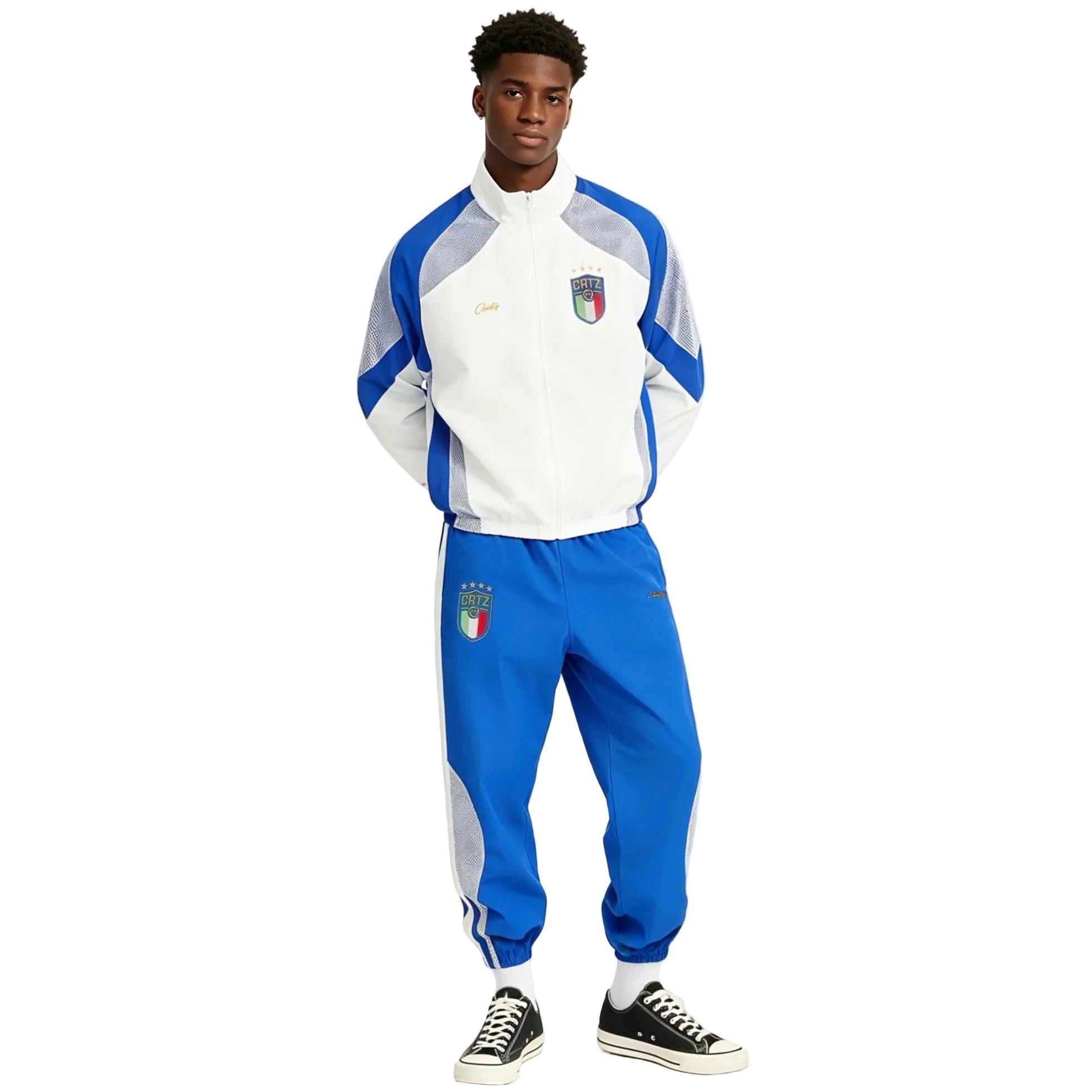 Corteiz Italia Shuku Pant Blue/White - AFewVibe