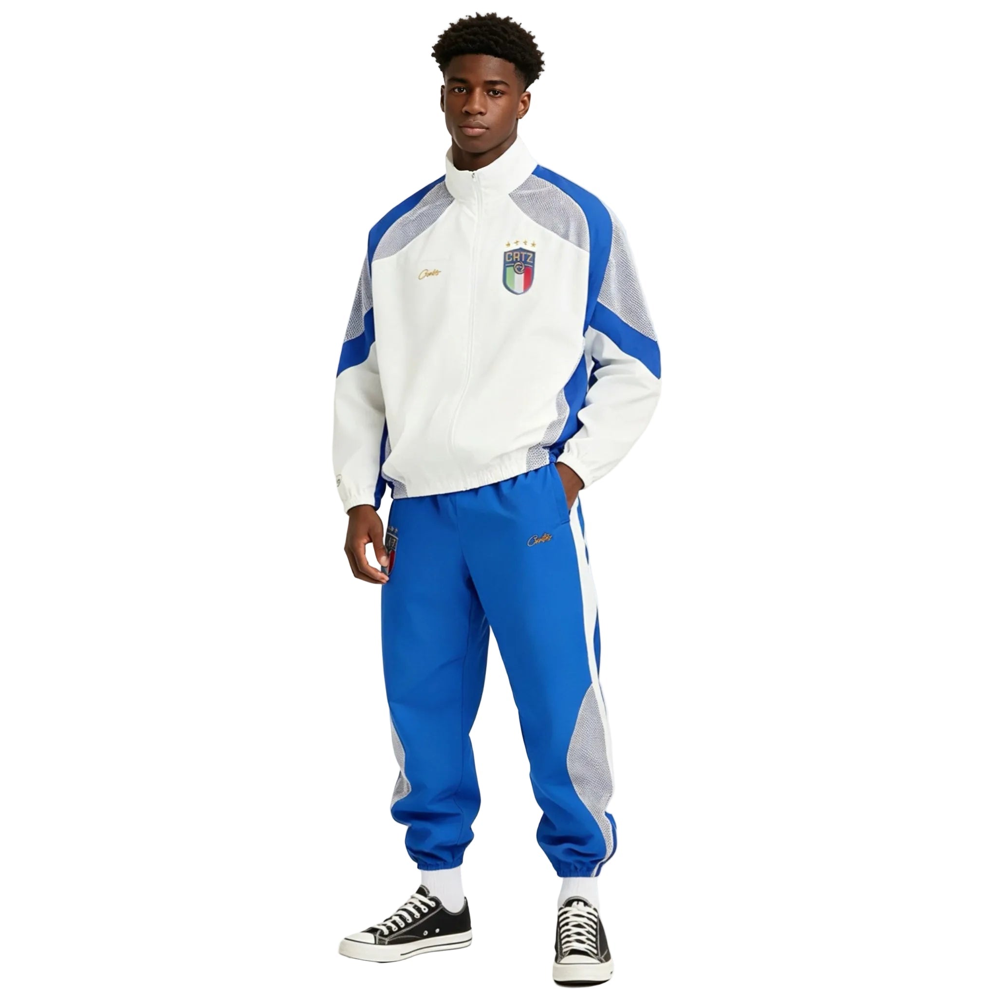 Corteiz Italia Shuku Pant Blue/White - AFewVibe