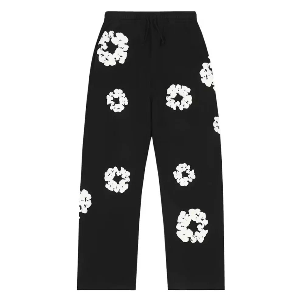 Denim Tears Cotton Wreath Baggy Sweatpants Black – AFewVibe