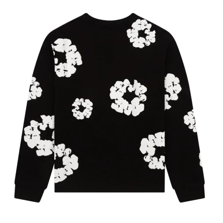 Denim Tears Long Sleeve Cotton Wreath T-shirt Black - Afewvibe