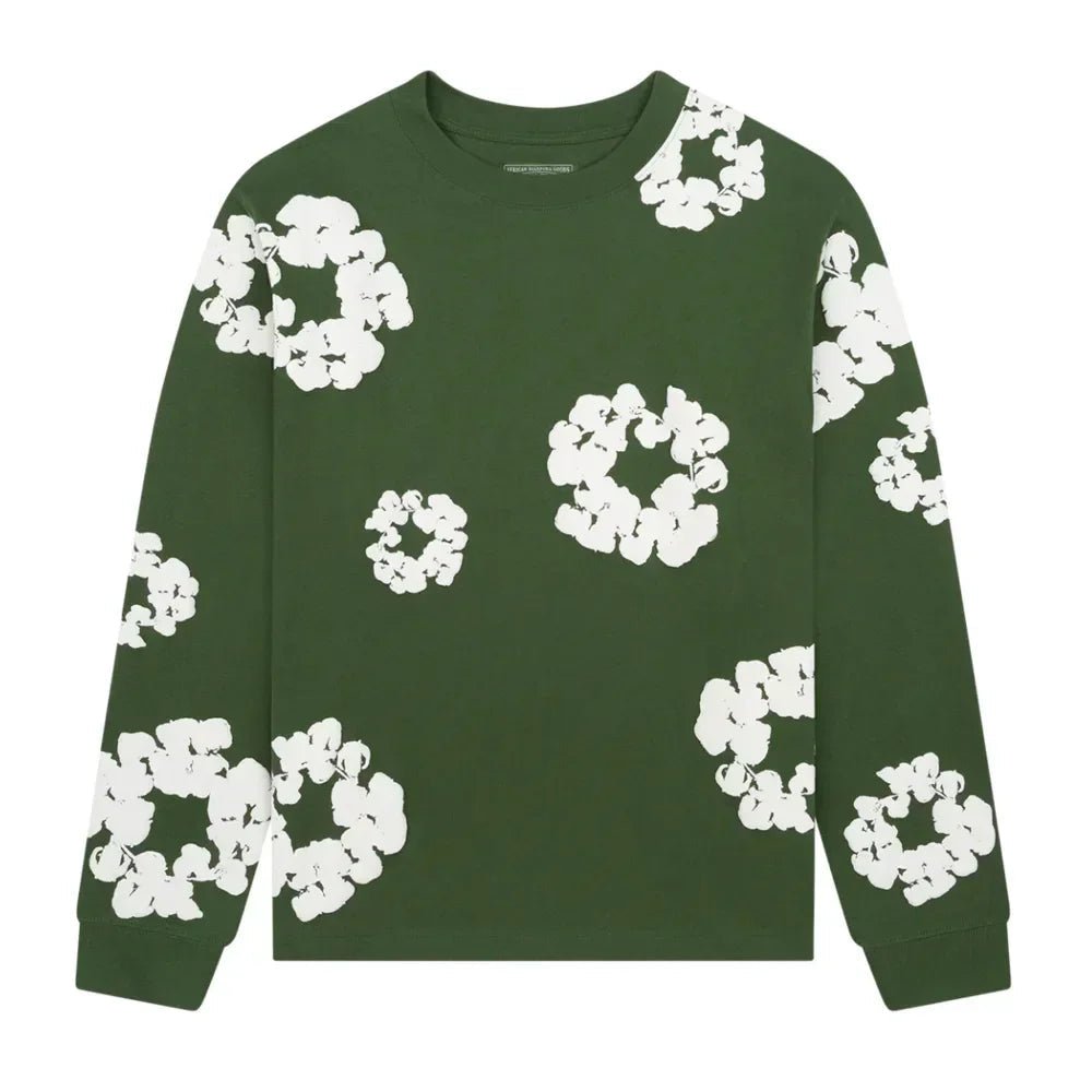 Denim Tears Long Sleeve Cotton Wreath T-shirt Green – AFewVibe