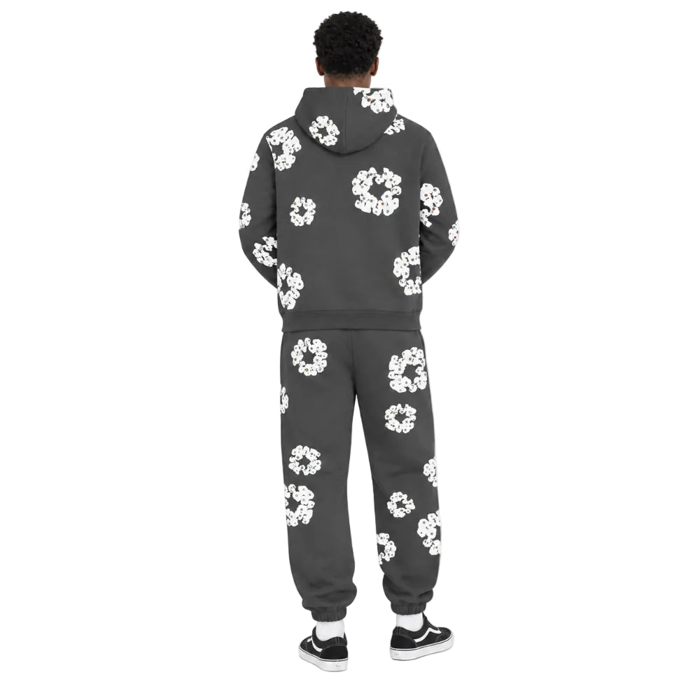 Denim Tears Rhinestone Cotton Wreath Sweatpants Vintage Black - AFewVibe