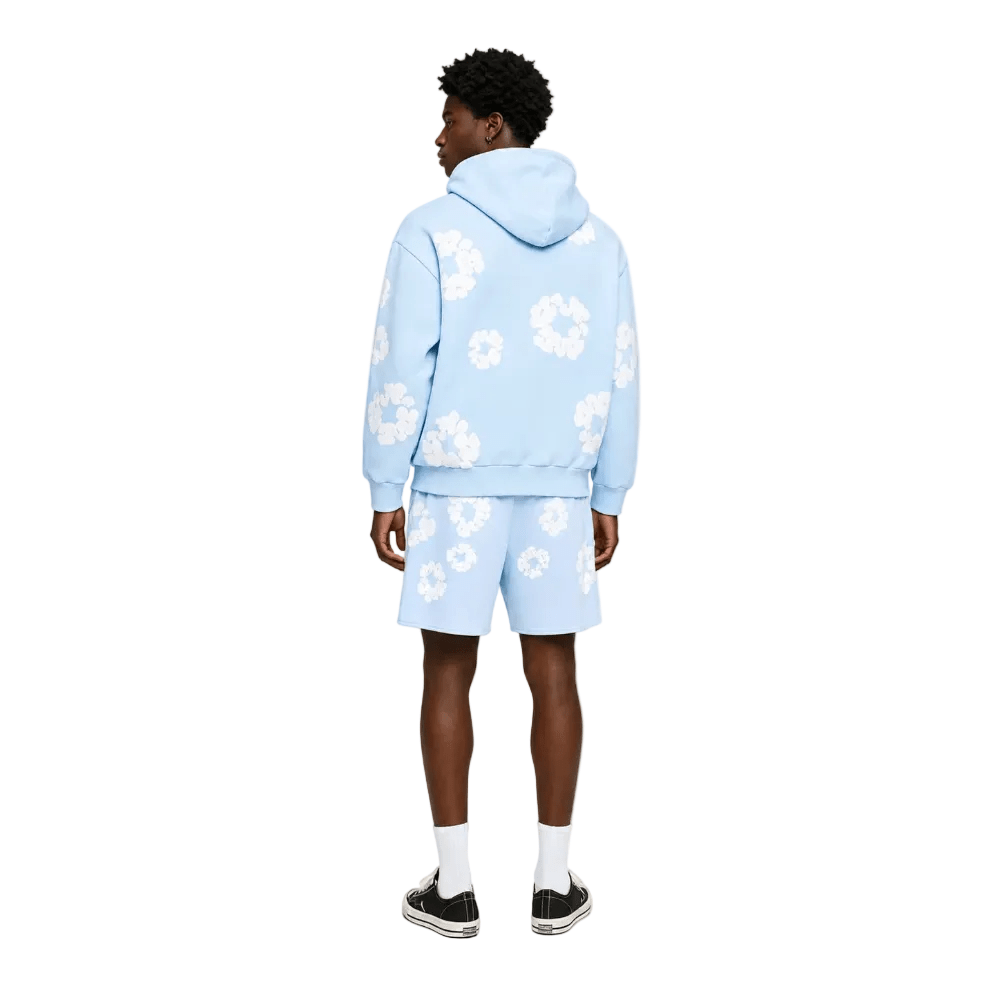 Denim Tears The Cotton Wreath Sweat Shorts Powder Blue - AFewVibe