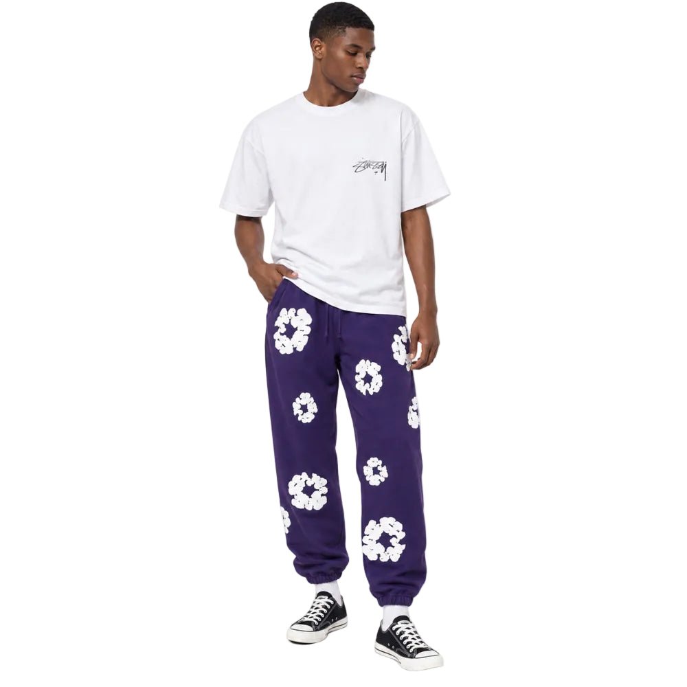 Denim Tears The Cotton Wreath Sweatpants Purple - AFewVibe