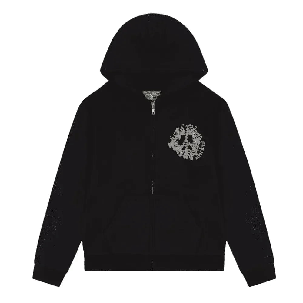 Denim Tears University Zip Hoodie Black - Afewvibe