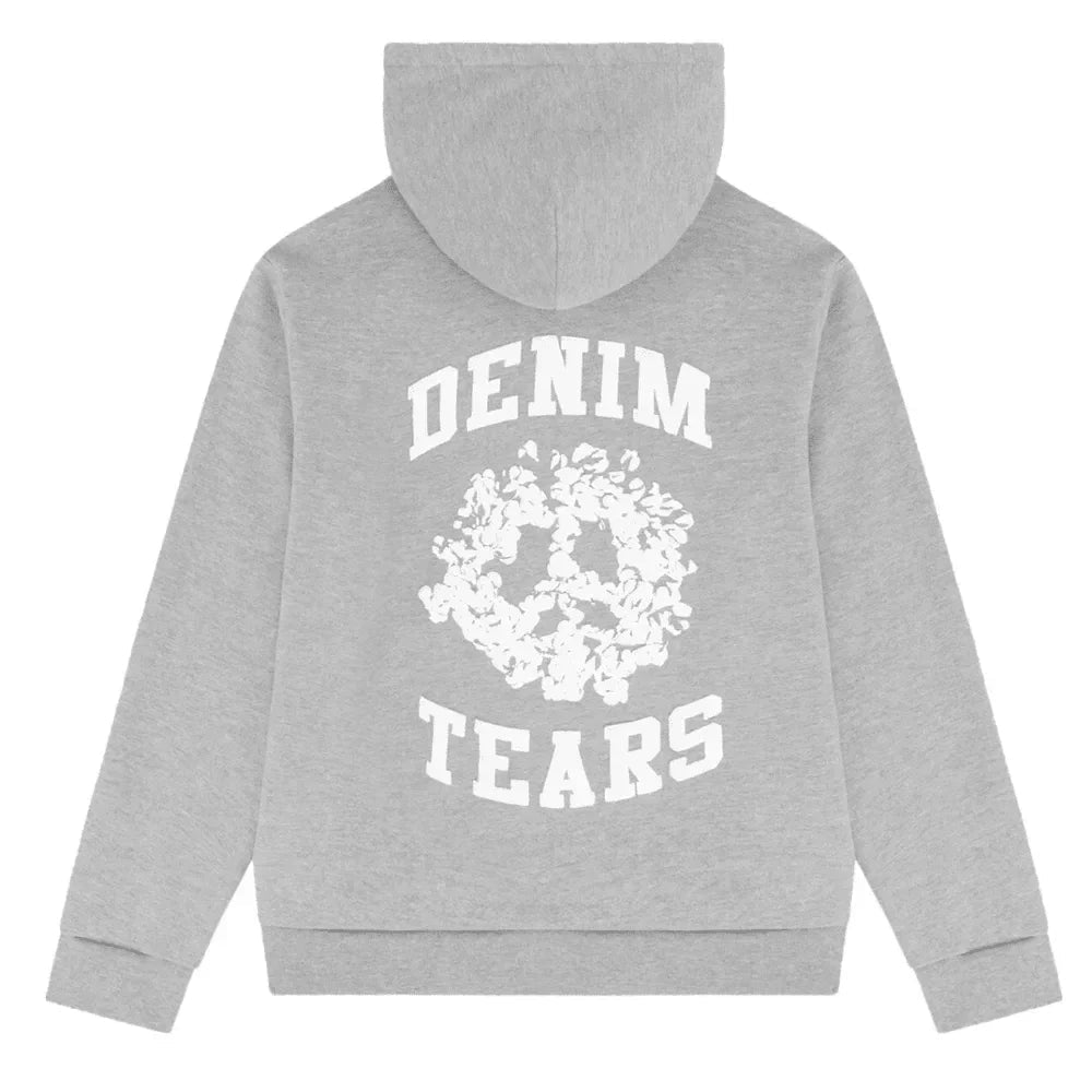 Denim Tears University Zip Hoodie Grey - Afewvibe