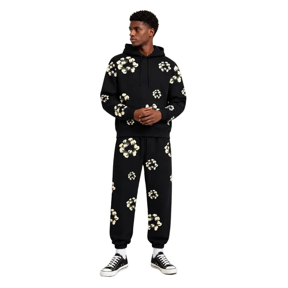 Denim Tears x CPFM Cactus Tears Wreath Sweatpants Black - AFewVibe