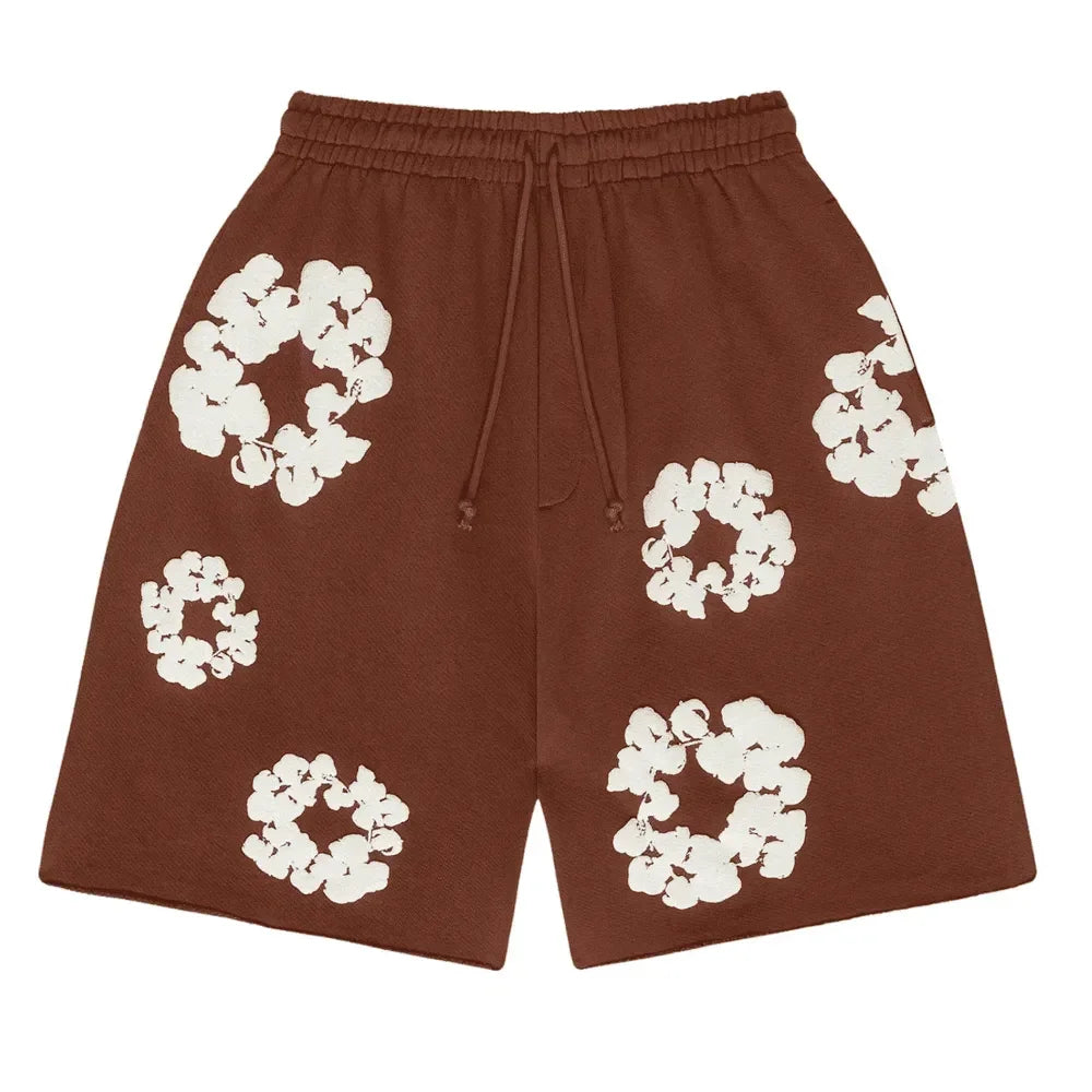 Denim Tears The Cotton Wreath Shorts Brown - AFV Clothes