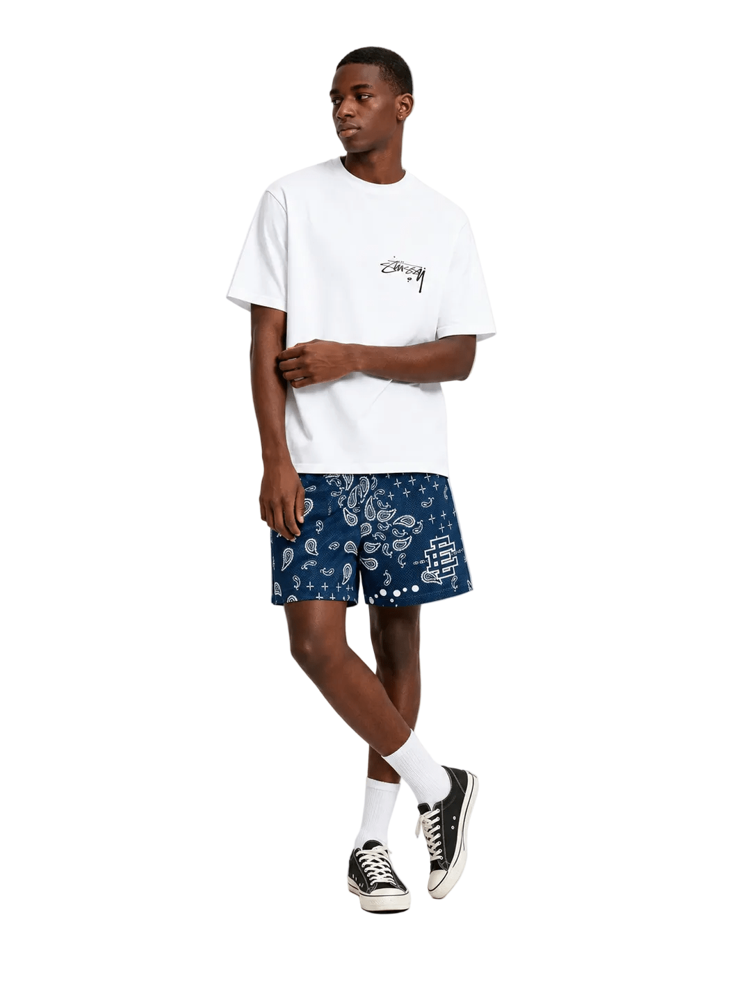 Eric Emanuel EE Basic Core Short SS25 Navy Paisley - AFewVibe