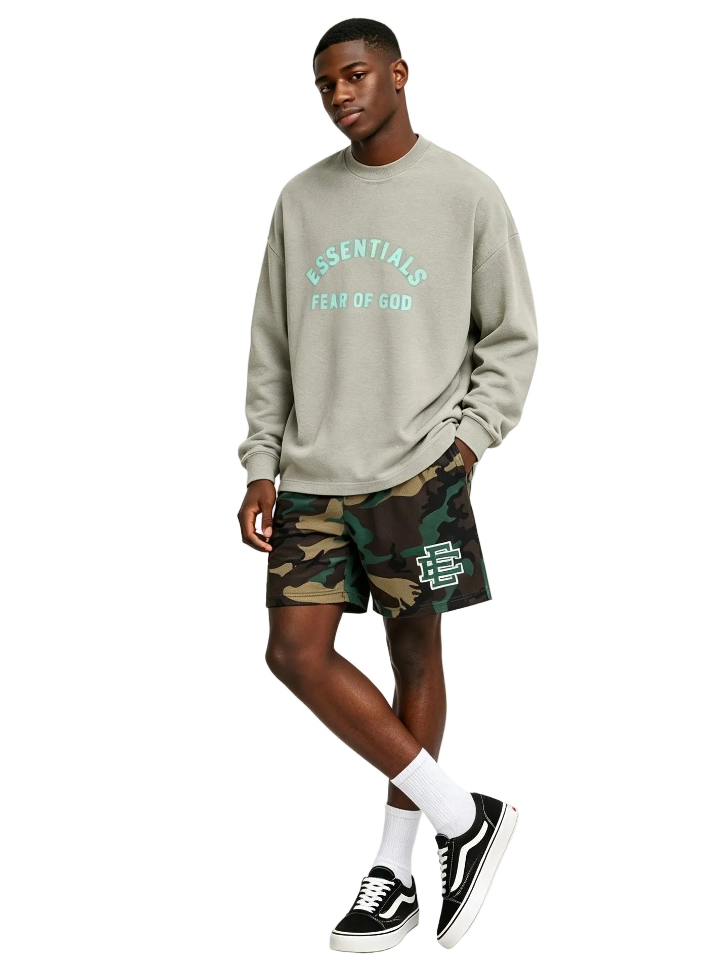 Eric Emanuel EE Basic Core Short Woodland Camo Green - AFewVibe