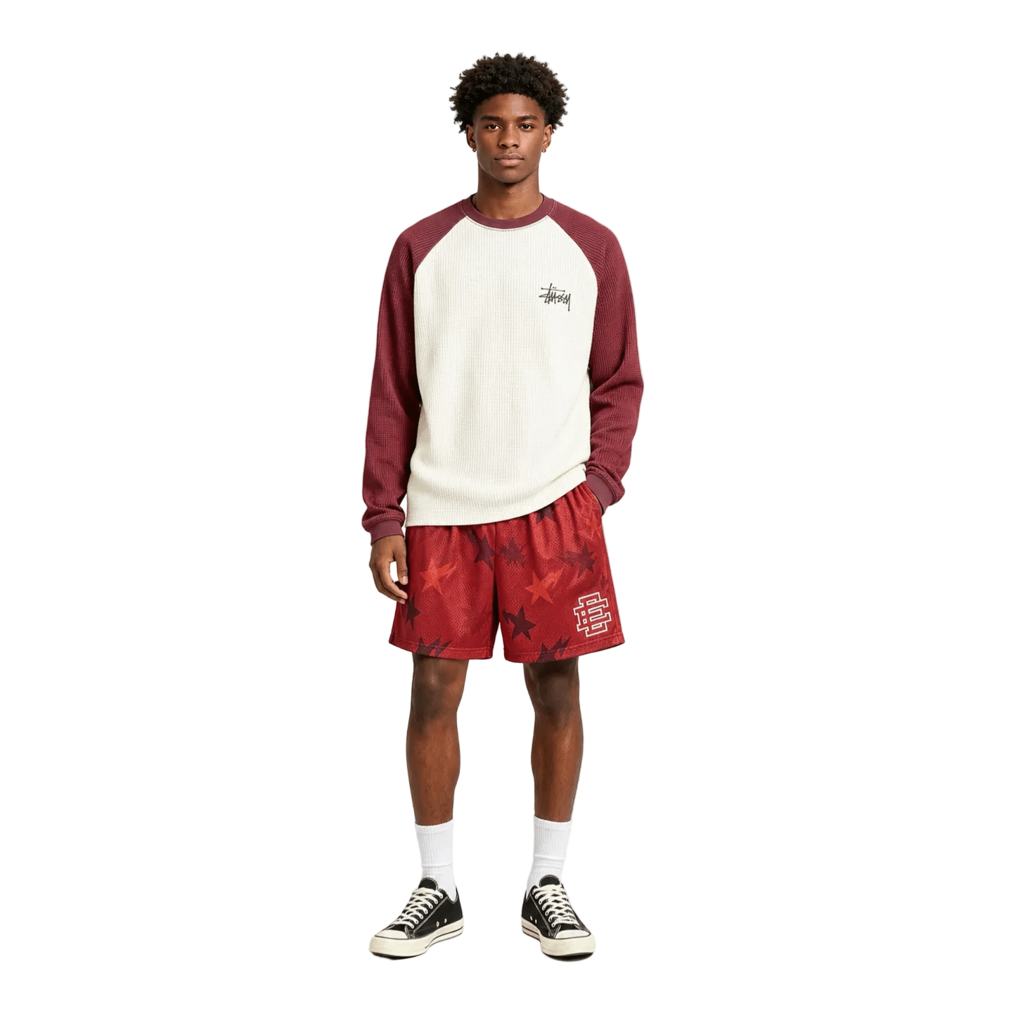 Eric Emanuel x BAPE EE Basic Core Short Red - AFewVibe