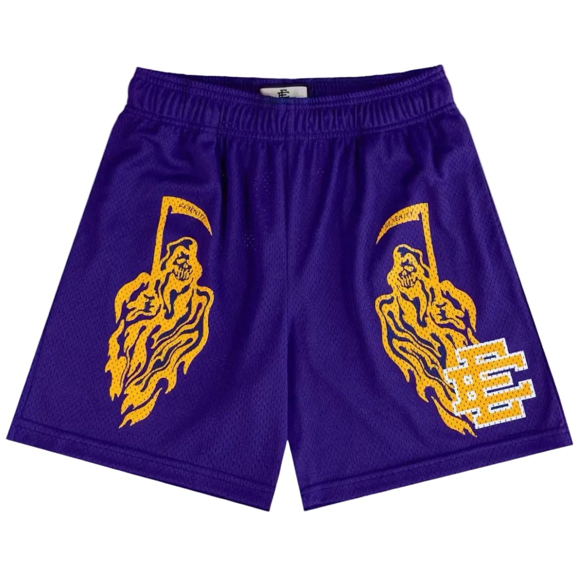 Eric Emanuel x Warren Lotas Short Purple Yellow - AFewVibe