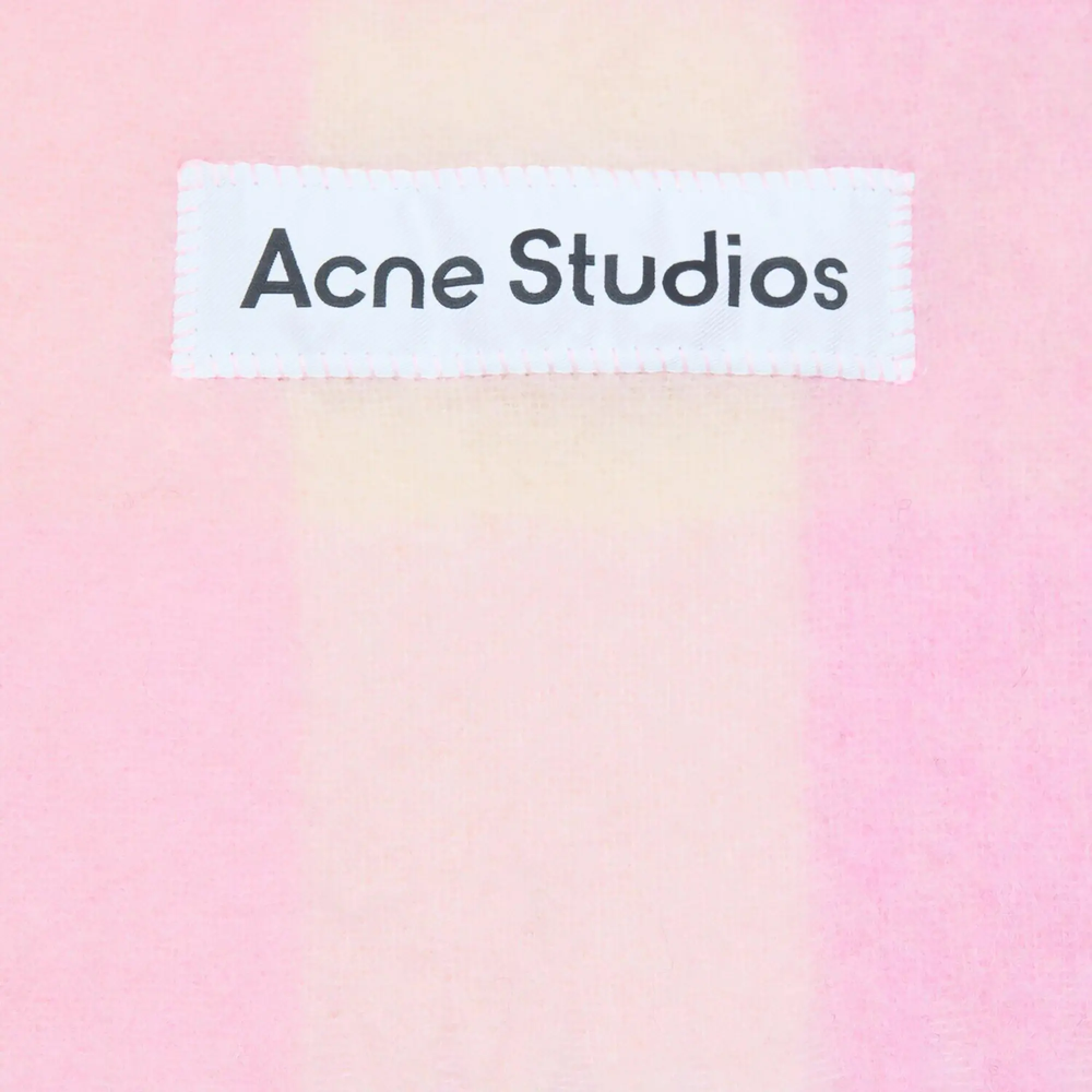 Acne Studios Mohair Checked Scarf Candy Pink/White/Pale Pink