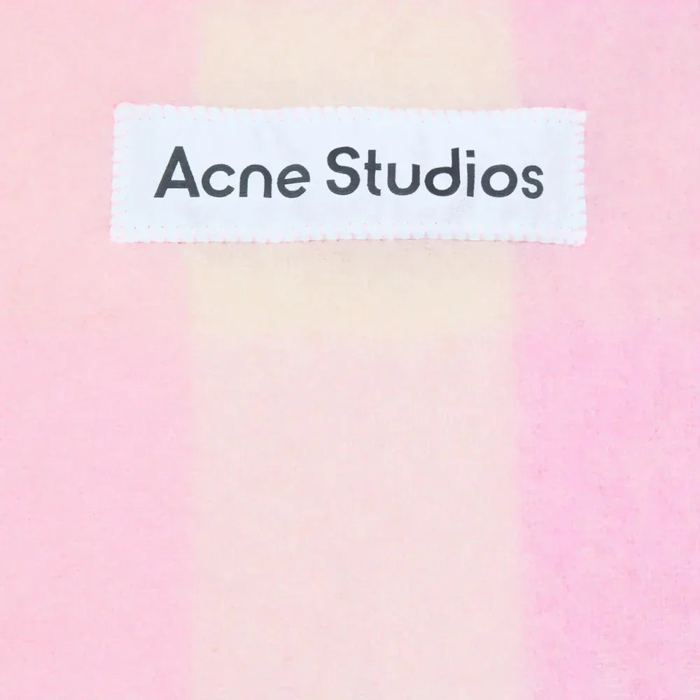 Acne Studios Mohair Checked Scarf Candy Pink/White/Pale Pink