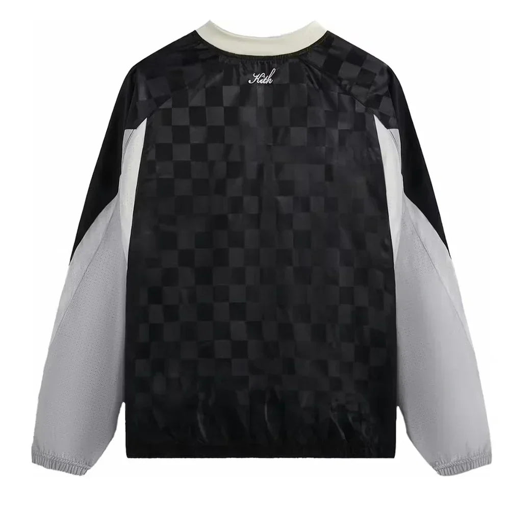 Kith Checkered Satin Dayton Combo Pullover Black