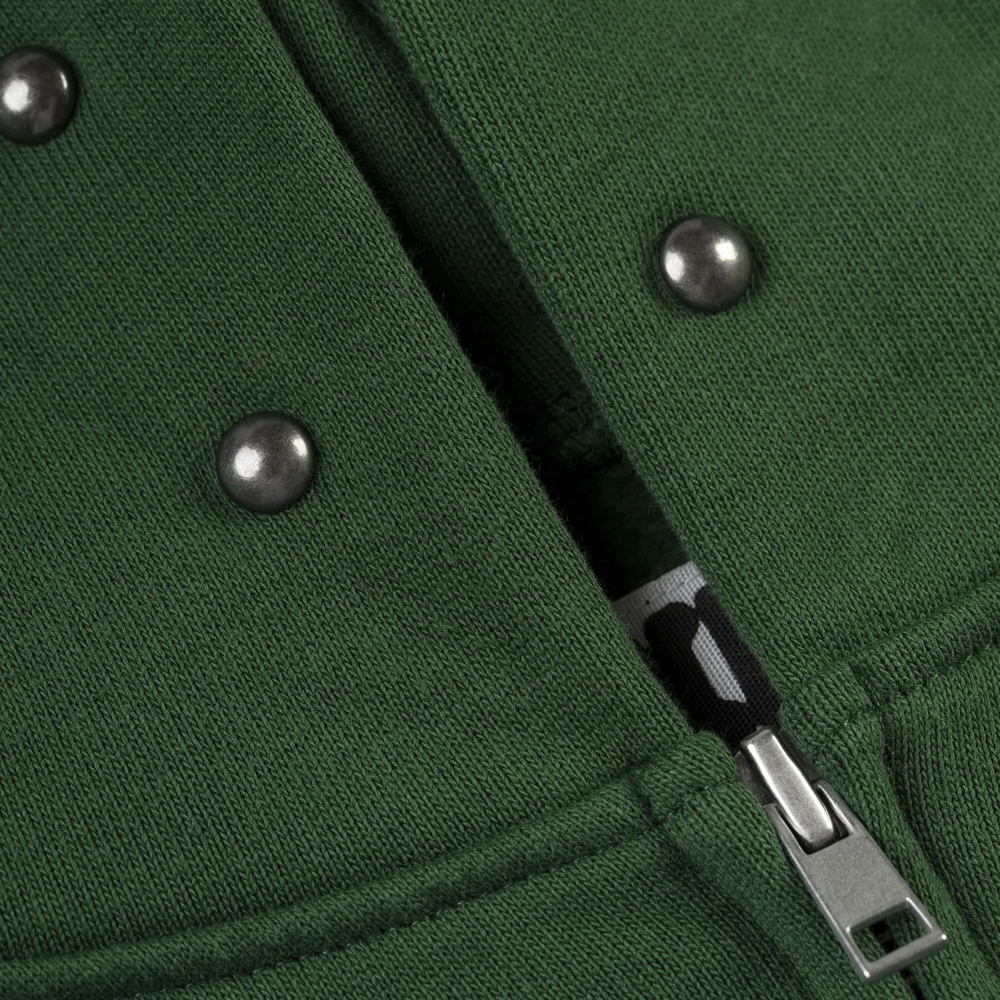 Sp5der Og Web Studded Zip Hoodie Green