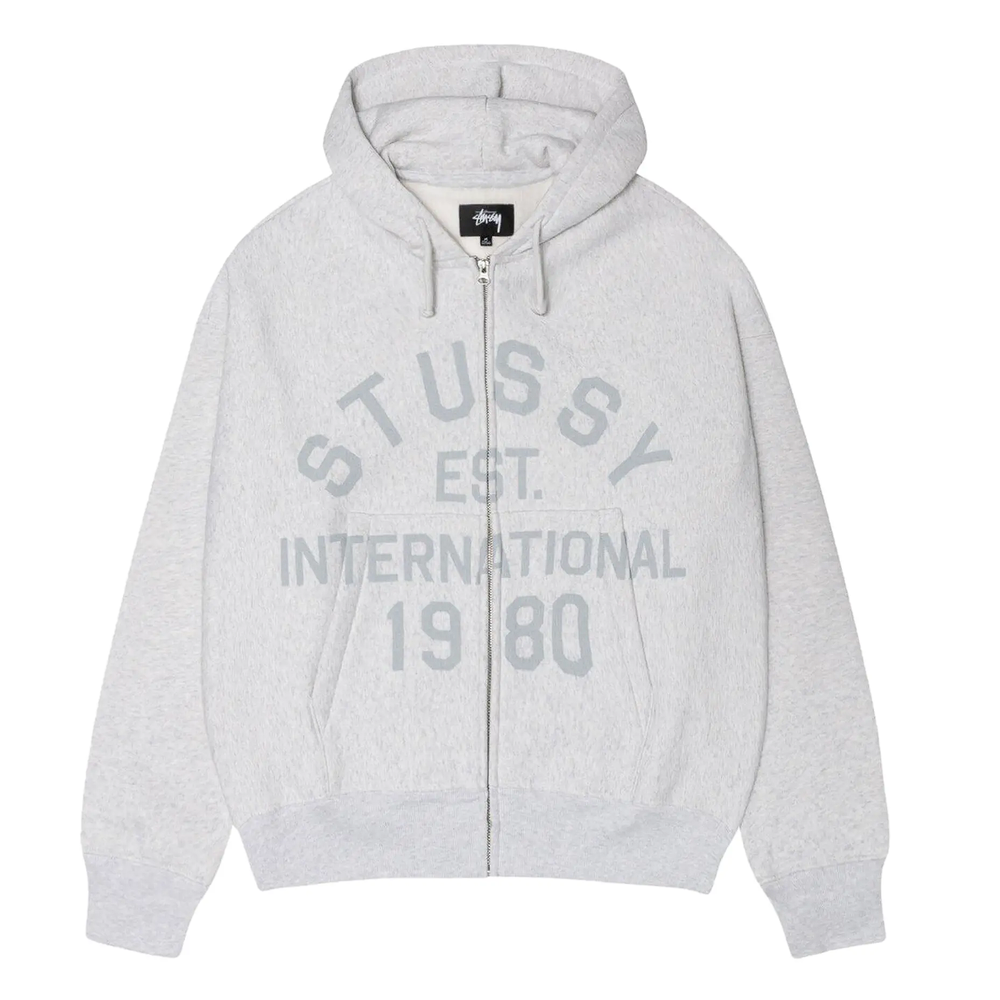 Stussy Established Zip Hoodie Ash Heather