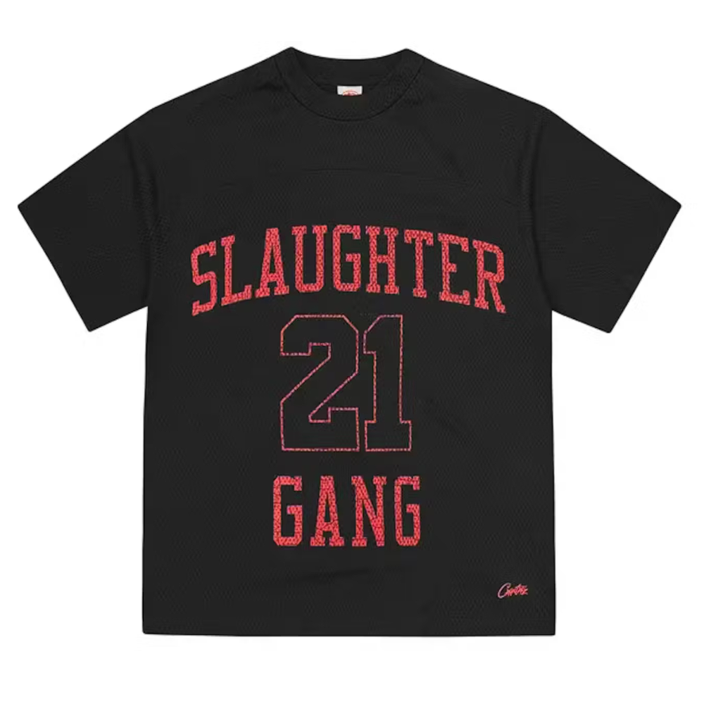 Corteiz x Slaughter Gang 21 Savage Mesh T-shirt Black