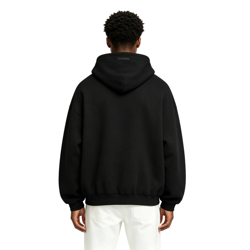 Fear Of God Essentials Fleece Hoodie Black FW24 - AFewVibe