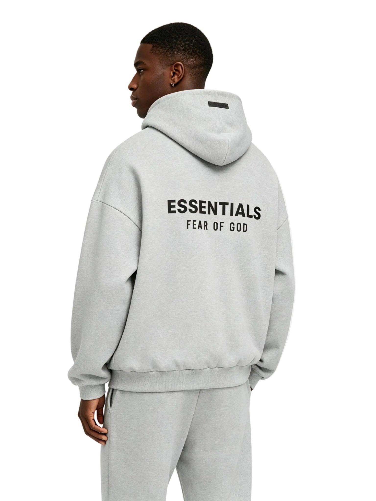 Fear of God Essentials Fleece Hoodie II Light Heather Gray FW24 - Afewvibe