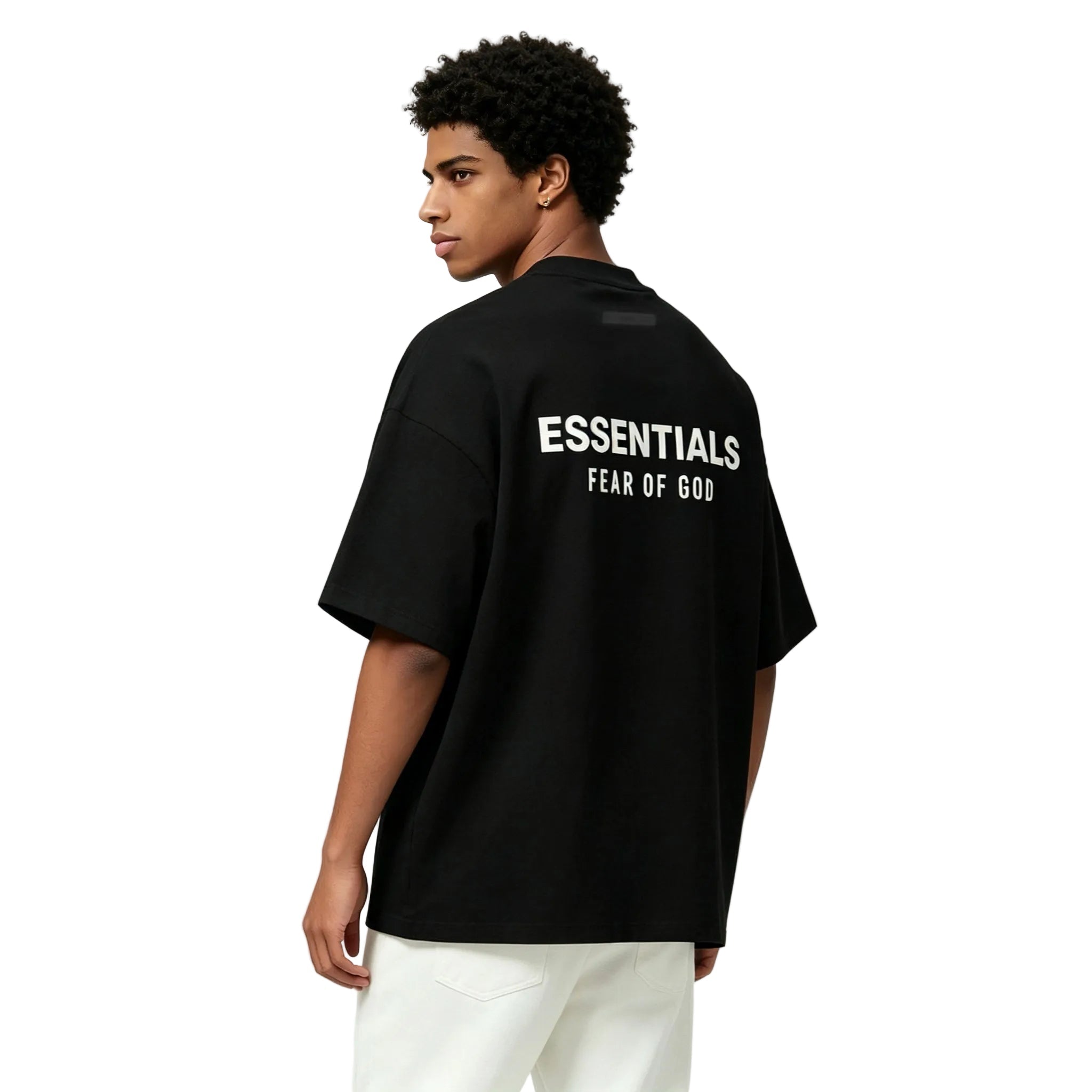 Fear of God Essentials Jersey Crewneck T-Shirt Black - Afewvibe