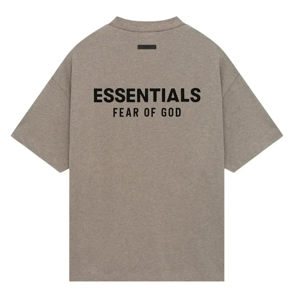 Fear Of God Essentials Jersey Crewneck Tee Heather Grey - Afewvibe